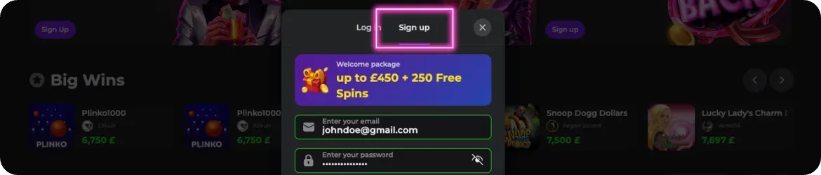 Plinko Casino Game UK Register and Deposit