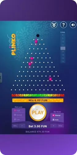 Plinko Casino Game UK Screenshot Interface Plinko Lines